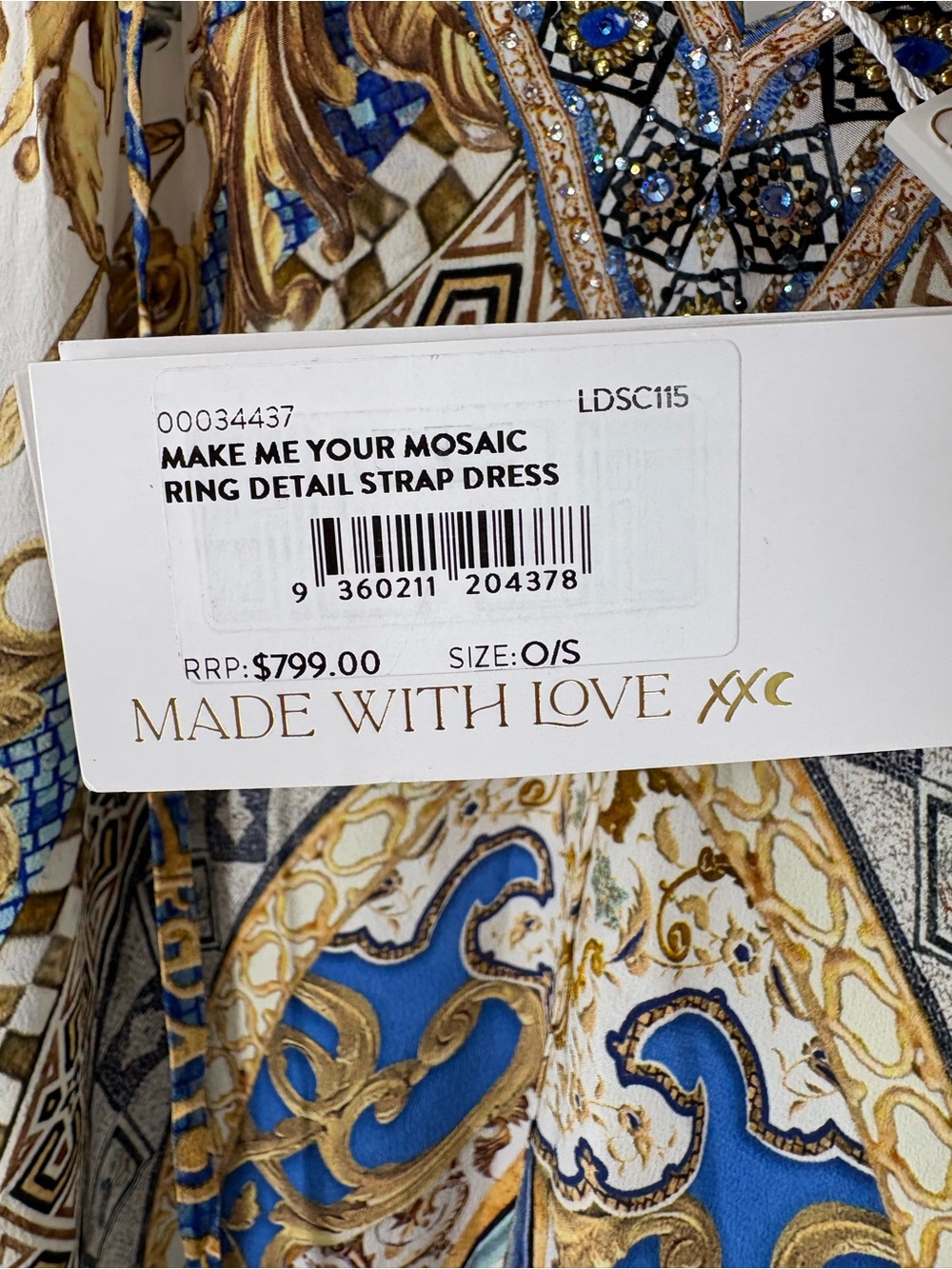 Camilla Silk Make Me Your Mosaic Ring Detail Strap Dress One Size Crystals $799 - Picture 6 of 16